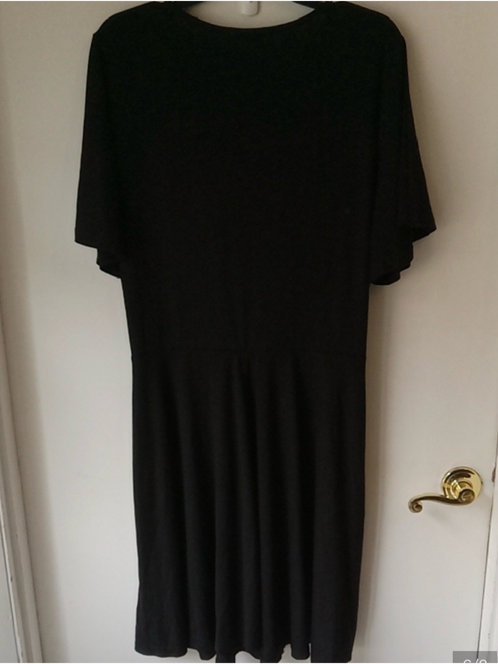 Women's Black V-Neck Wrap Dress - Picture 6 of 8
